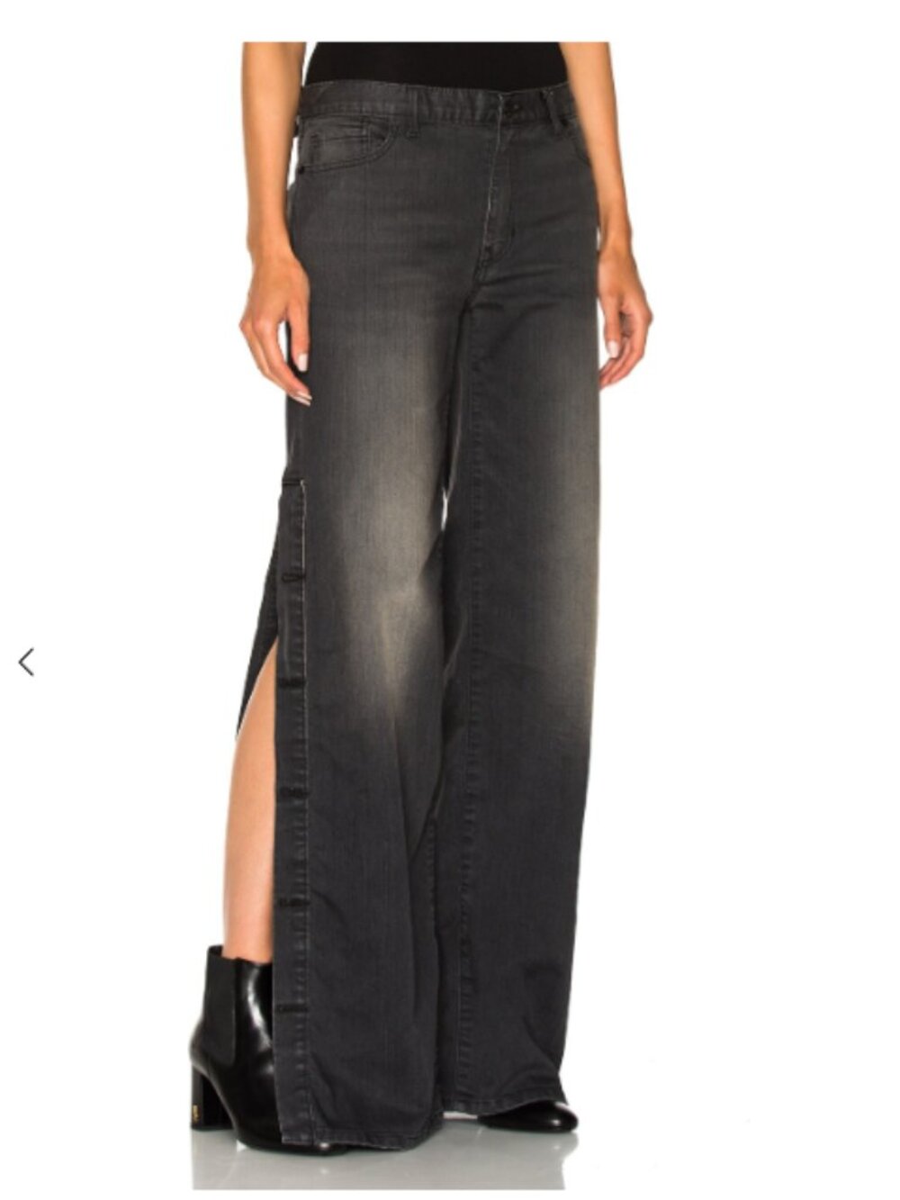 Nili Lotan Ena High Rise Wide Leg Button Side Jeans Size 25